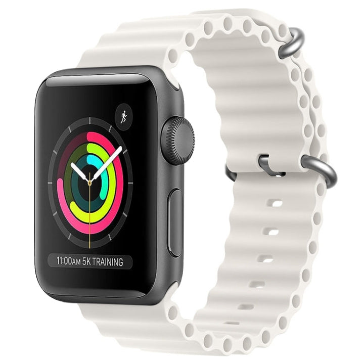 Lisslune | For Apple Watch Series 2 42 mm ZGA Ocean silicone watch band (White)