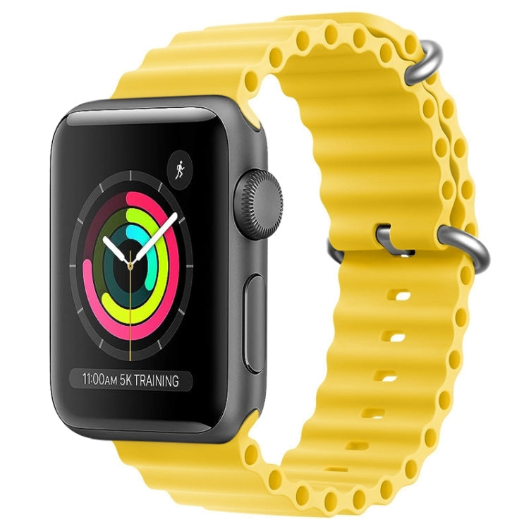 Lisslune | For Apple Watch Series 2 42mm ZGA Ocean silicone watch band (Yellow)