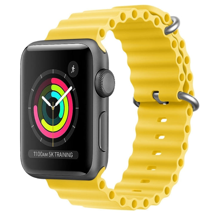 Lisslune | For Apple Watch Series 2 42mm ZGA Ocean silicone watch band (Yellow)