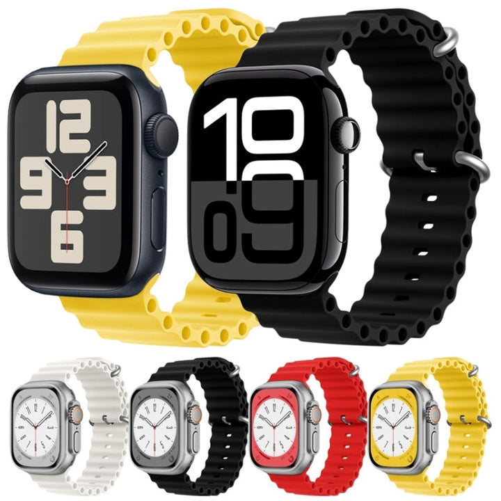 Lisslune | For Apple Watch Ultra 49mm ZGA Ocean Silicone Watch Band (White)