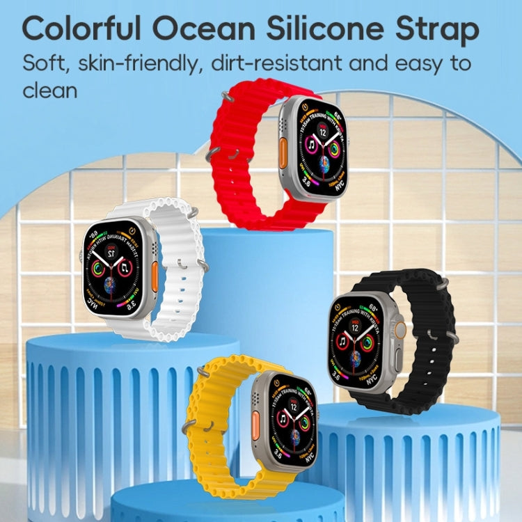 Lisslune | For Apple Watch Ultra 49mm ZGA Ocean Silicone Watch Strap (Red)