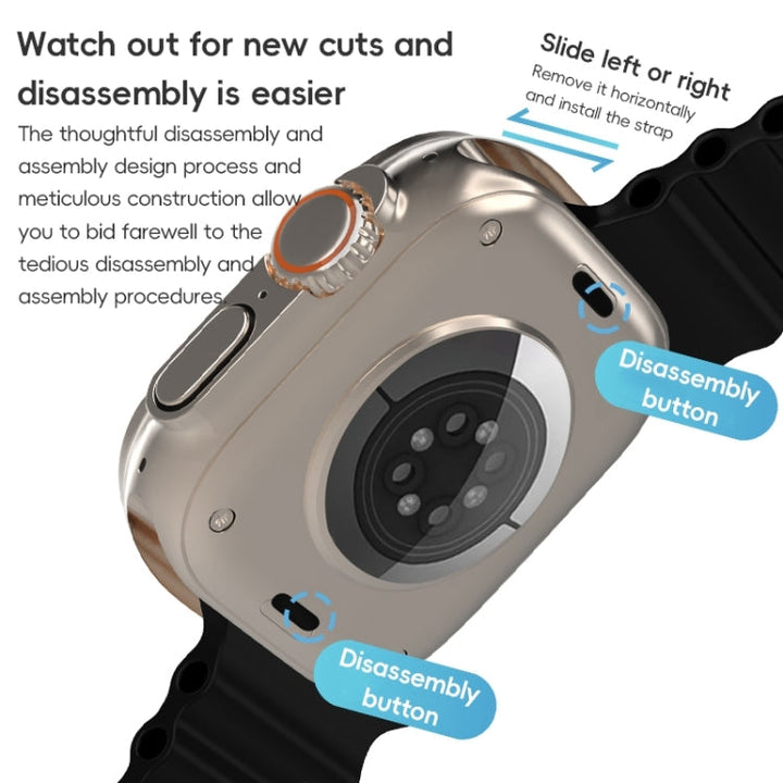 Lisslune | For Apple Watch Ultra 49mm ZGA Ocean Silicone Band (Black)