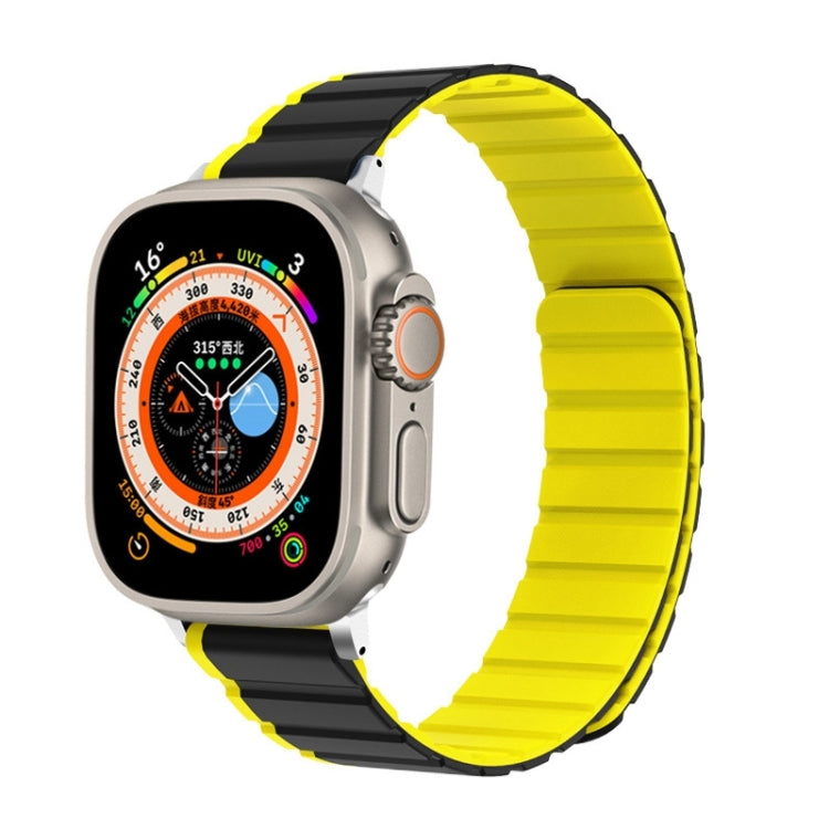 Lisslune | For Apple Watch Ultra 2 49mm ZGA Two-Color Magnetic Silicone Watch Strap (Gray+Yellow)