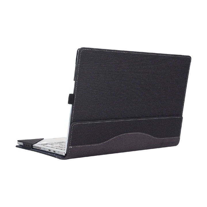 Lisslune | For Microsoft Surface Laptop 6 15 inch Fabric Texture Laptop Leather Case with Stand Function (Black)