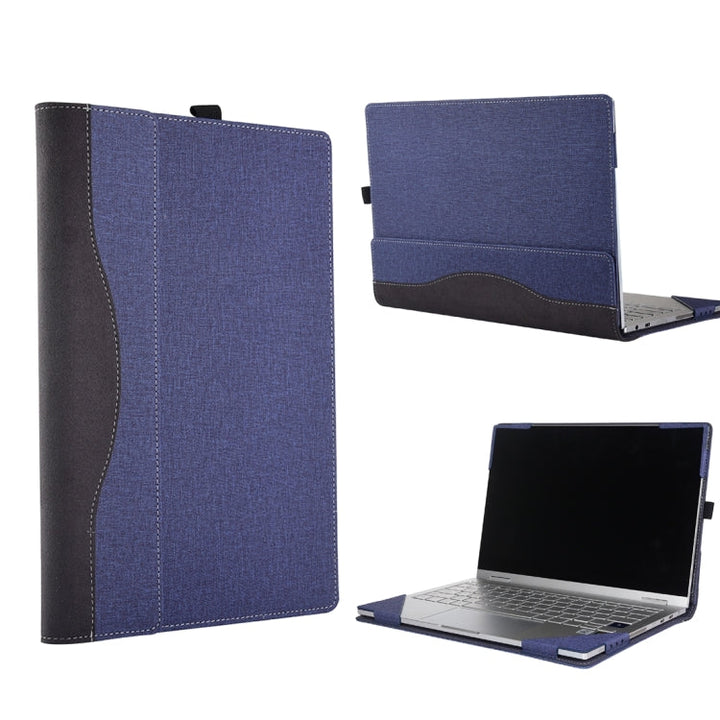 Lisslune | For Microsoft Surface Laptop 6 15 inch Fabric Texture Laptop Leather Case with Stand Function (Blue)