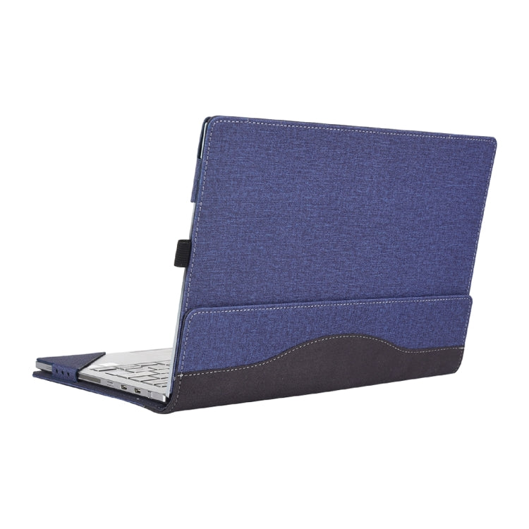 Lisslune | For Microsoft Surface Laptop 6 15 inch Fabric Texture Laptop Leather Case with Stand Function (Blue)