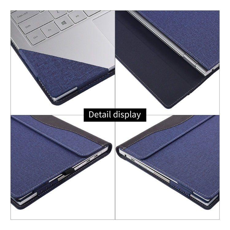 Lisslune | For Microsoft Surface Laptop 6 15 inch Fabric Texture Laptop Leather Case with Stand Function (Blue)