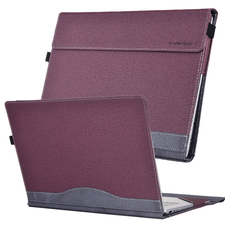 Lisslune | For Lenovo ThinkPad X1 Yoga Gen 6 Fabric Texture Laptop Leather Protective Case (Wine Red)