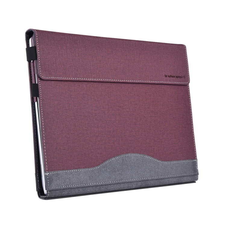 Lisslune | For Lenovo ThinkPad X1 Yoga Gen 6 Fabric Texture Laptop Leather Protective Case (Wine Red)