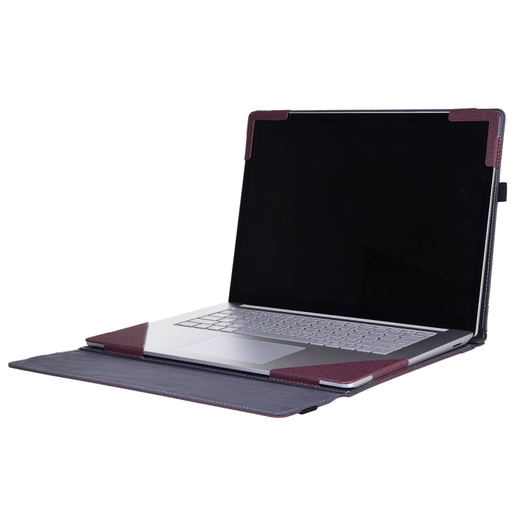 Lisslune | For Lenovo ThinkPad X1 Yoga Gen 6 Fabric Texture Laptop Leather Protective Case (Wine Red)