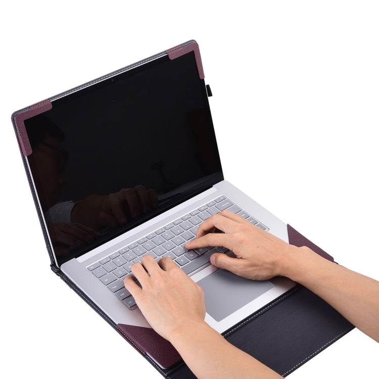 Lisslune | For Lenovo ThinkPad X1 Yoga Gen 6 Fabric Texture Laptop Leather Protective Case (Wine Red)
