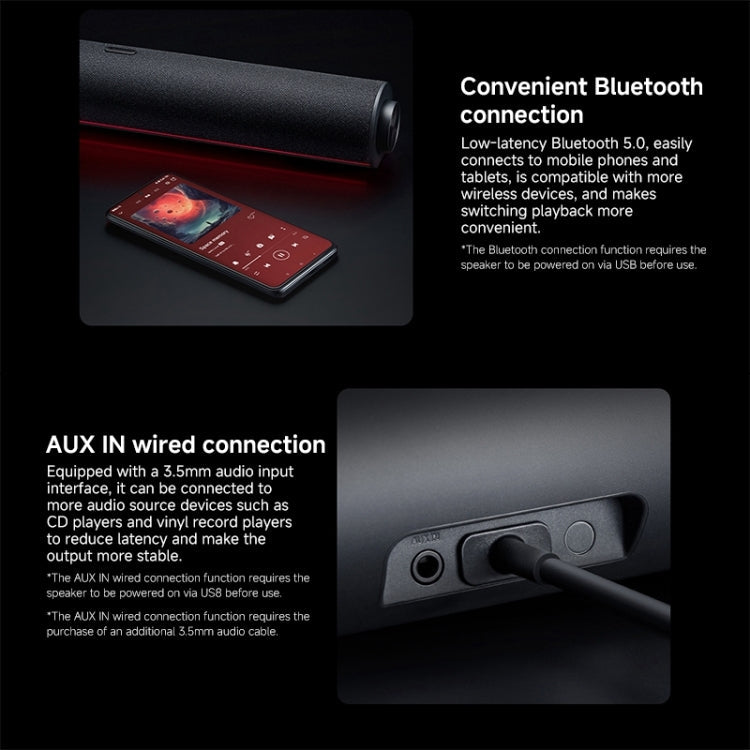 Lisslune | Xiaomi Redmi Computer Bluetooth Speaker with RGB Ambient Light (Black)