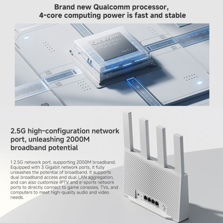 Lisslune | Xiaomi Router BE3600 WiFi7 2.5G Port Dual Band, US Plug (White)