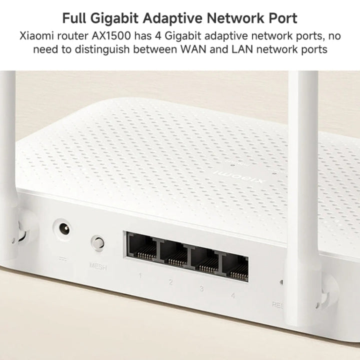 Lisslune | Xiaomi AX1500 4-Channel Independent Signal Amplifier WiFi 6 Dual Band Router, US Plug (White)