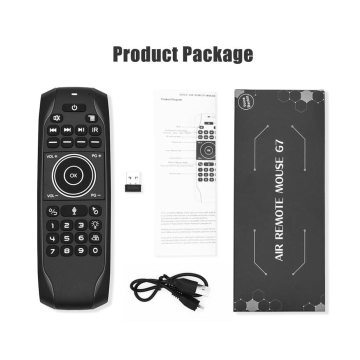 Lisslune | G7V Pro 2.4GHz Fly Air Mouse LED backlight Wireless keyboard remote control with gyroscope for Android TV Box / PC, support for smart voice