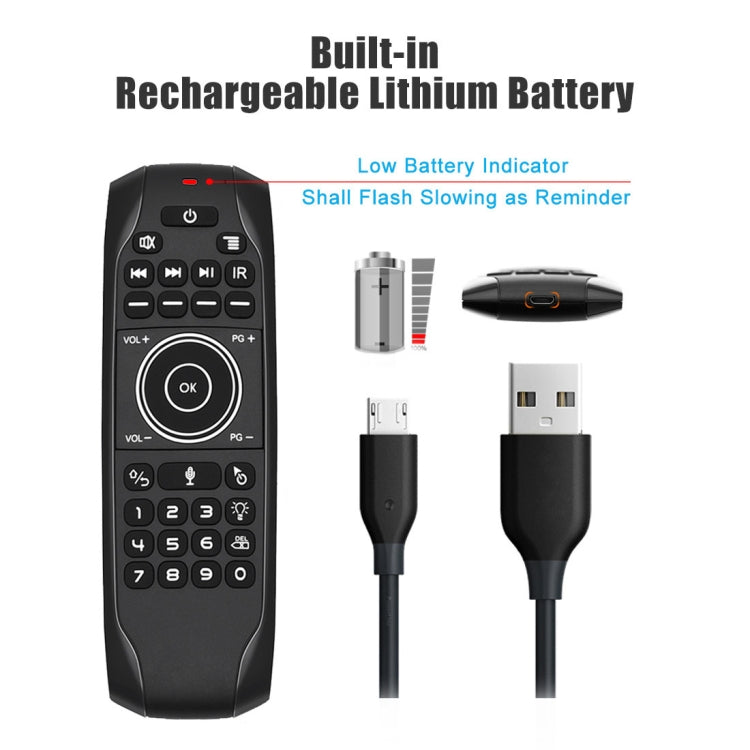Lisslune | G7V Pro 2.4GHz Fly Air Mouse LED backlight Wireless keyboard remote control with gyroscope for Android TV Box / PC, support for smart voice