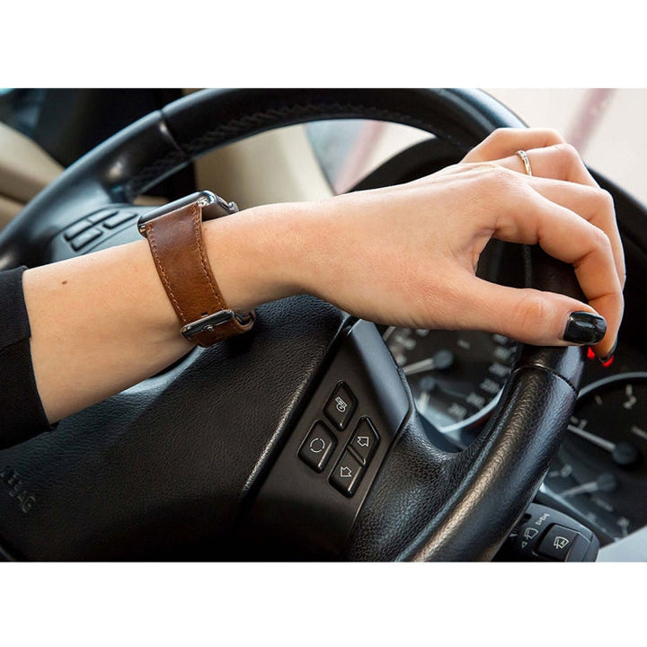 Lisslune | For Apple Watch 5 & 4 44mm / 3 & 2 & 1 42mm Square Tail Retro Crazy Horse Texture Leather Bracelet (Dark Blue)