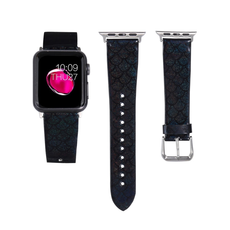 Lisslune | For Apple Watch 5 & 4 40mm / 3 & 2 & 1 38mm Discolored Glitter Fish Scale Texture Watch Band (Black)