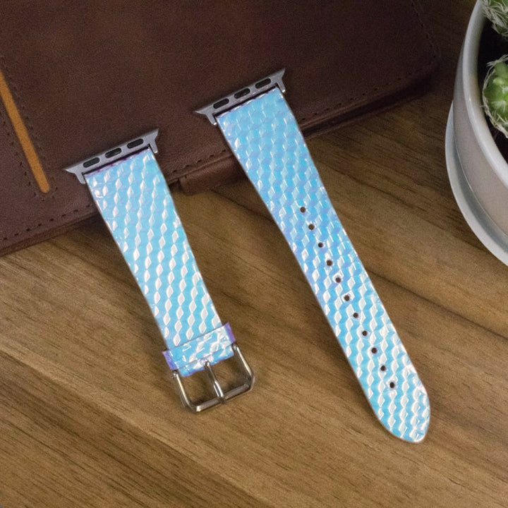 Lisslune | For Apple Watch 5 & 4 40mm / 3 & 2 & 1 38mm Color Changing Glitter Fish Scale Texture Watch Strap (Rhomboid)