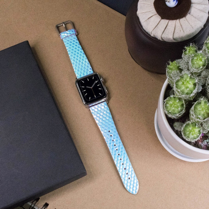 Lisslune | For Apple Watch 5 & 4 40mm / 3 & 2 & 1 38mm Color Changing Glitter Fish Scale Texture Watch Strap (Rhomboid)