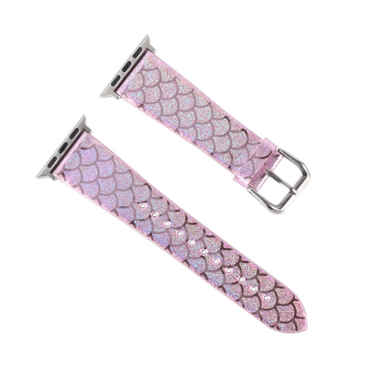 Lisslune | For Apple Watch 5 & 4 40mm / 3 & 2 & 1 38mm Discoloration Glitter Fish Scale Texture Watch Band (Pink)