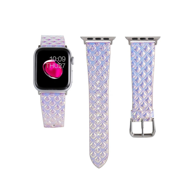 Lisslune | For Apple Watch 5 & 4 44mm / 3 & 2 & 1 42mm Discoloration Glitter Fish Scale Structure Watch Band (Square)