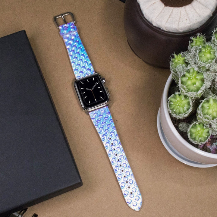 Lisslune | For Apple Watch 5 & 4 44mm / 3 & 2 & 1 42mm Discoloration Glitter Fish Scale Structure Watch Band (Square)