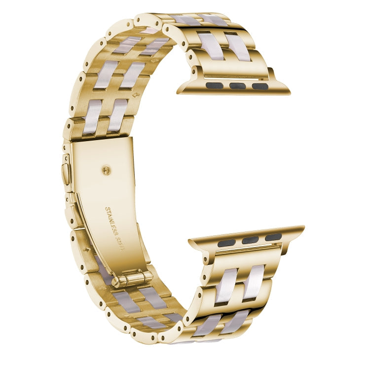 Lisslune | For Apple Watch 5 & 4 44mm / 3 & 2 & 1 42mm Stainless Steel + Resin Bracelet (Pink)