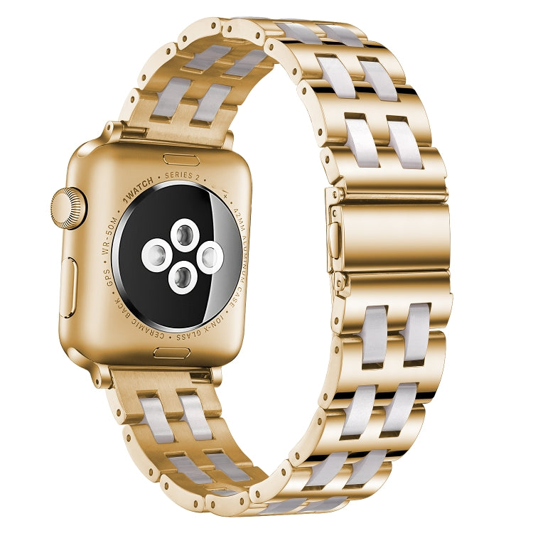 Lisslune | For Apple Watch 5 & 4 44mm / 3 & 2 & 1 42mm Stainless Steel + Resin Bracelet (Pink)