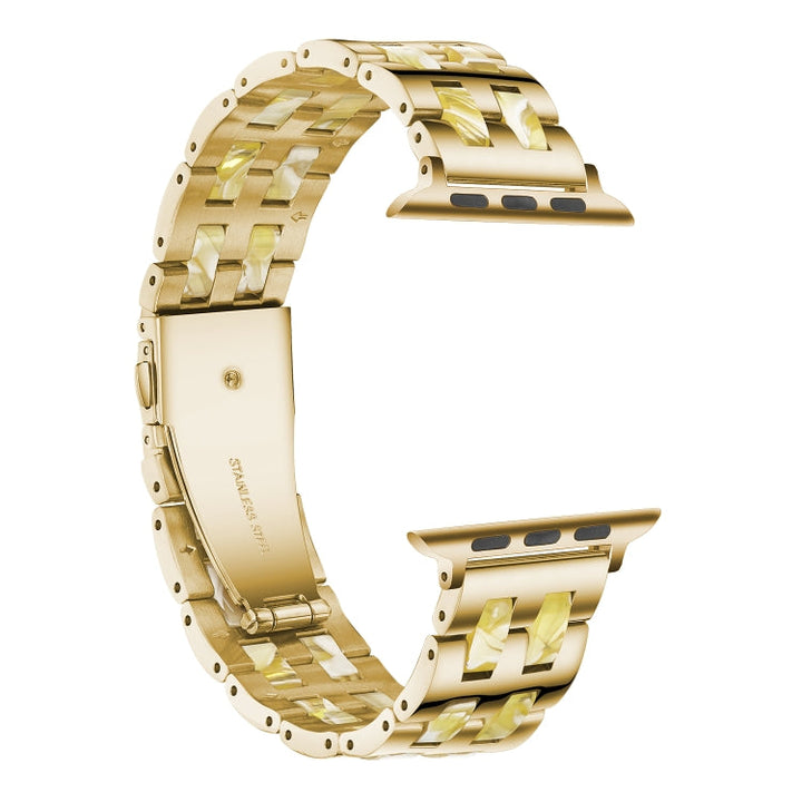 Lisslune | For Apple Watch 5 & 4 44mm / 3 & 2 & 1 42mm Stainless Steel + Resin Strap (Beeswax)