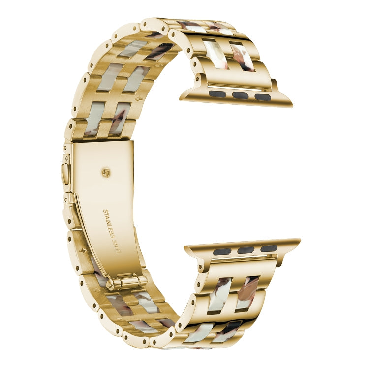 Lisslune | For Apple Watch 5 & 4 44mm / 3 & 2 & 1 42mm Stainless Steel + Resin Band (Nougat)
