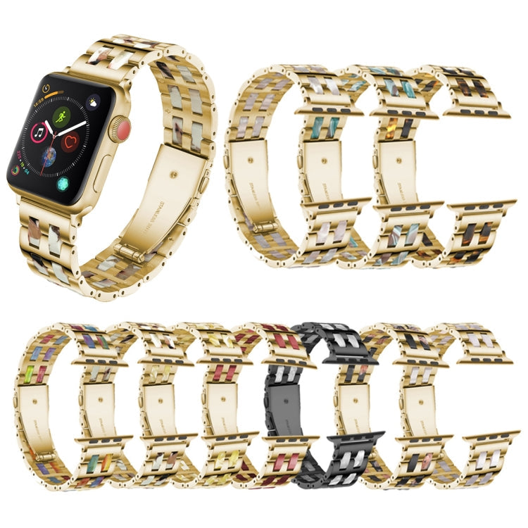 Lisslune | For Apple Watch Series 8&7 41mm / SE 2&6&SE&5&4 40mm / 3&2&1 38mm Stainless Steel + Resin Bracelet (Burgundy)