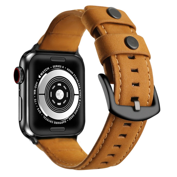 Lisslune | For Apple Watch 5 & 4 40mm / 3 & 2 & 1 38mm Leather strap (Brown)