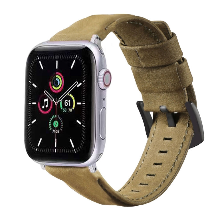 Lisslune | For Apple Watch 5 and 4 40mm / 3 and 2 and 1 38mm Leather Strap (Army Green)
