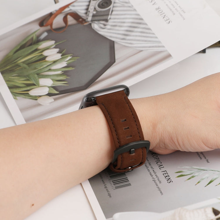 Lisslune | For Apple Watch 5 & 4 40mm / 3 & 2 & 1 38mm Leather Watch Strap (Coffee Color)