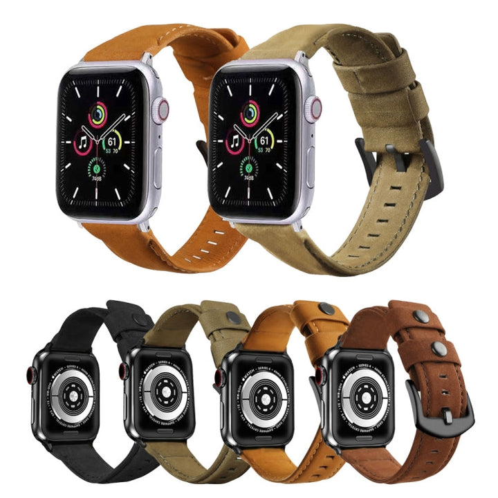 Lisslune | For Apple Watch 5 & 4 40mm / 3 & 2 & 1 38mm Leather strap (Brown)