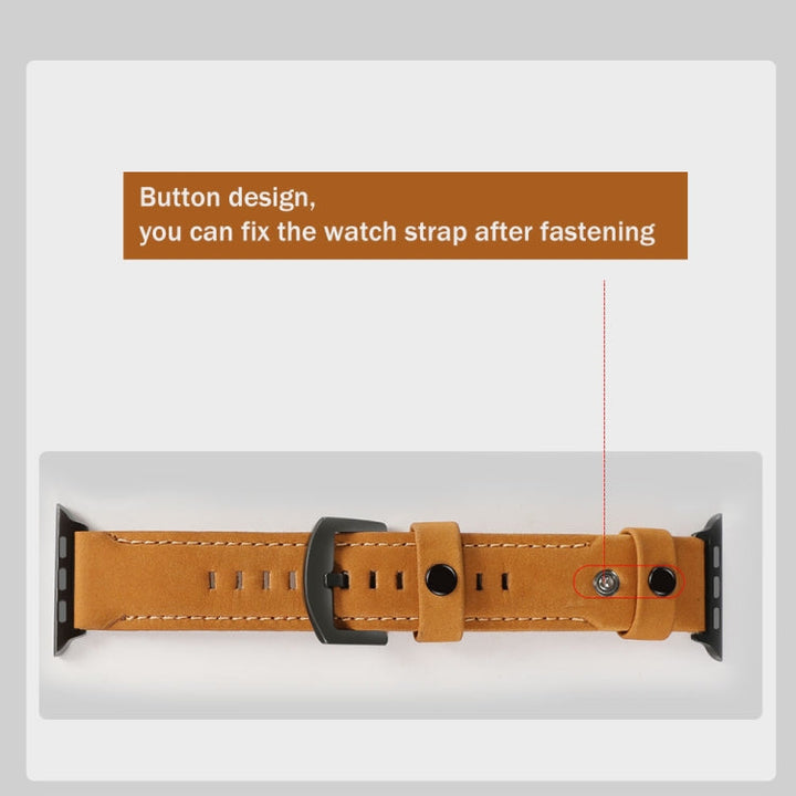 Lisslune | For Apple Watch 5 & 4 44mm / 3 & 2 & 1 42mm Leather Watch Band (Brown)