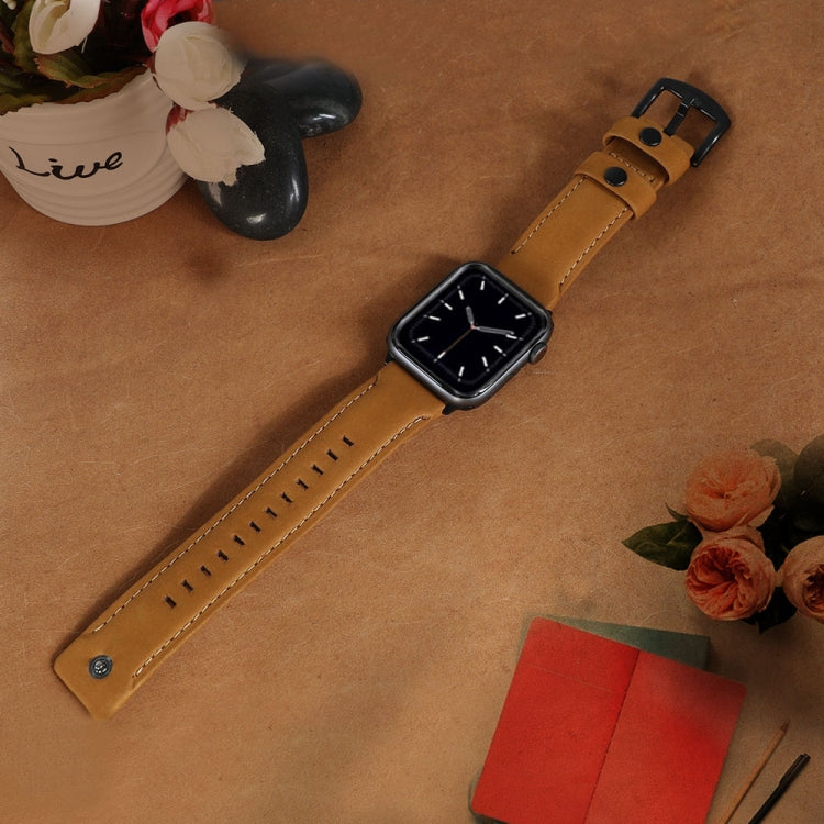 Lisslune | For Apple Watch 5 & 4 44mm / 3 & 2 & 1 42mm Leather Watch Band (Brown)