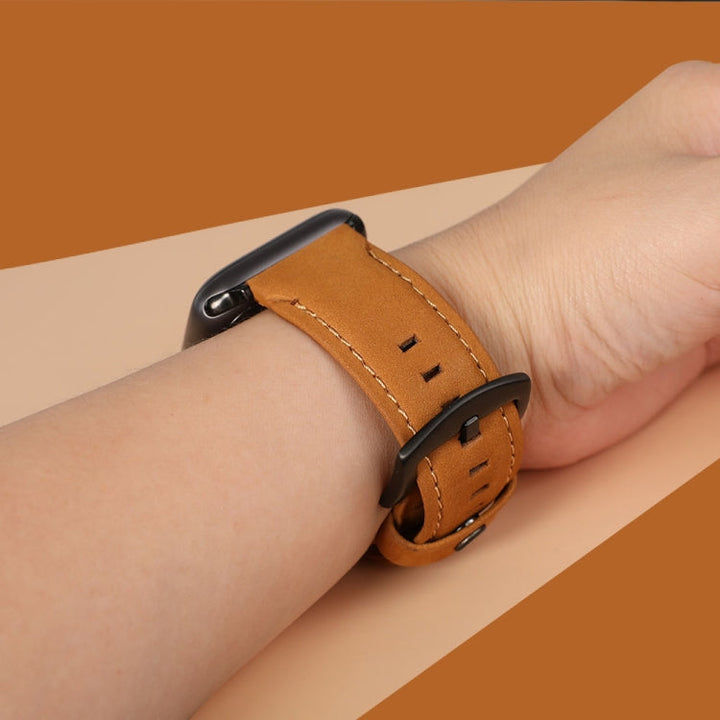 Lisslune | For Apple Watch 5 & 4 44mm / 3 & 2 & 1 42mm Leather Watch Band (Brown)