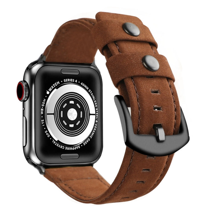 Lisslune | For Apple Watch 5 & 4 44mm / 3 & 2 & 1 42mm Leather Watch Band (Coffee)