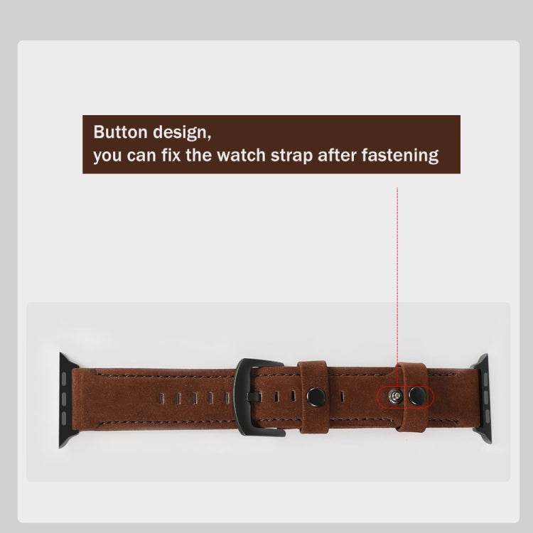 Lisslune | For Apple Watch 5 & 4 44mm / 3 & 2 & 1 42mm Leather Watch Band (Coffee)