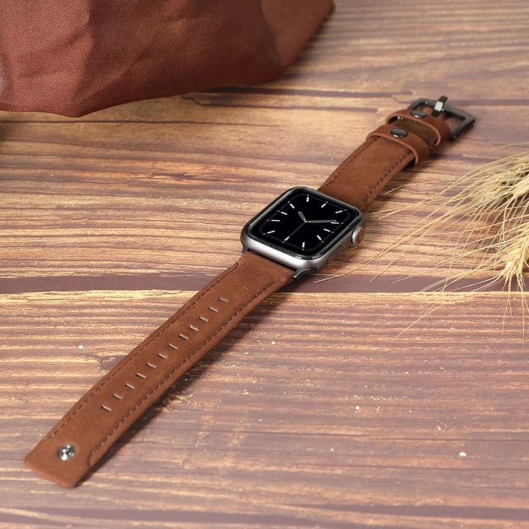 Lisslune | For Apple Watch 5 & 4 44mm / 3 & 2 & 1 42mm Leather Watch Band (Coffee)