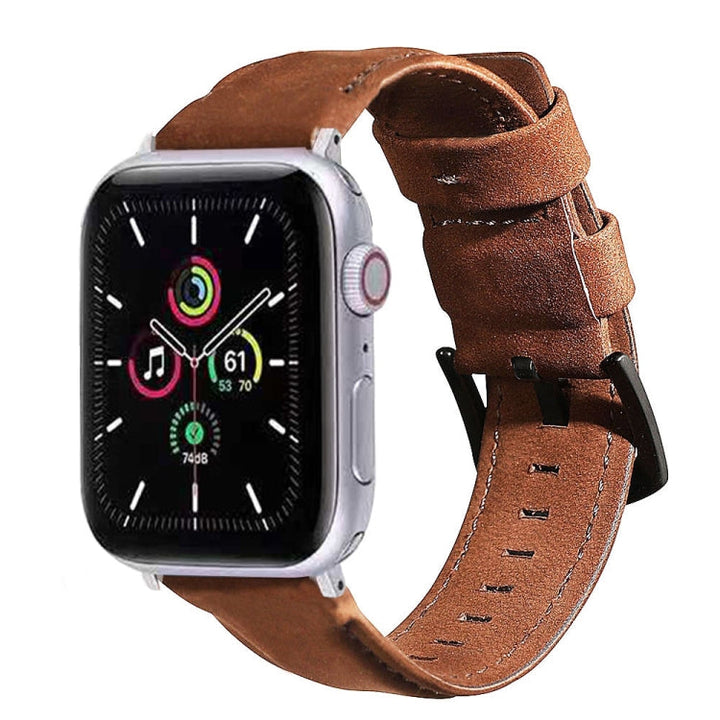 Lisslune | For Apple Watch 5 & 4 44mm / 3 & 2 & 1 42mm Leather Watch Band (Coffee)