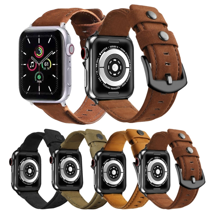 Lisslune | For Apple Watch 5 & 4 44mm / 3 & 2 & 1 42mm Leather Watch Band (Coffee)
