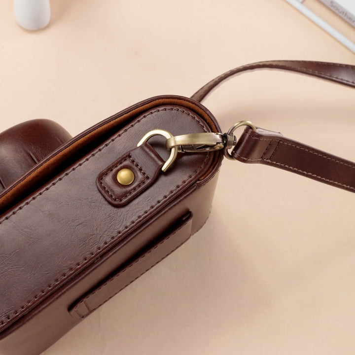 Lisslune | For FUJIFILM X100VI Full Body Leather Camera Case Bag with Strap (Coffee)