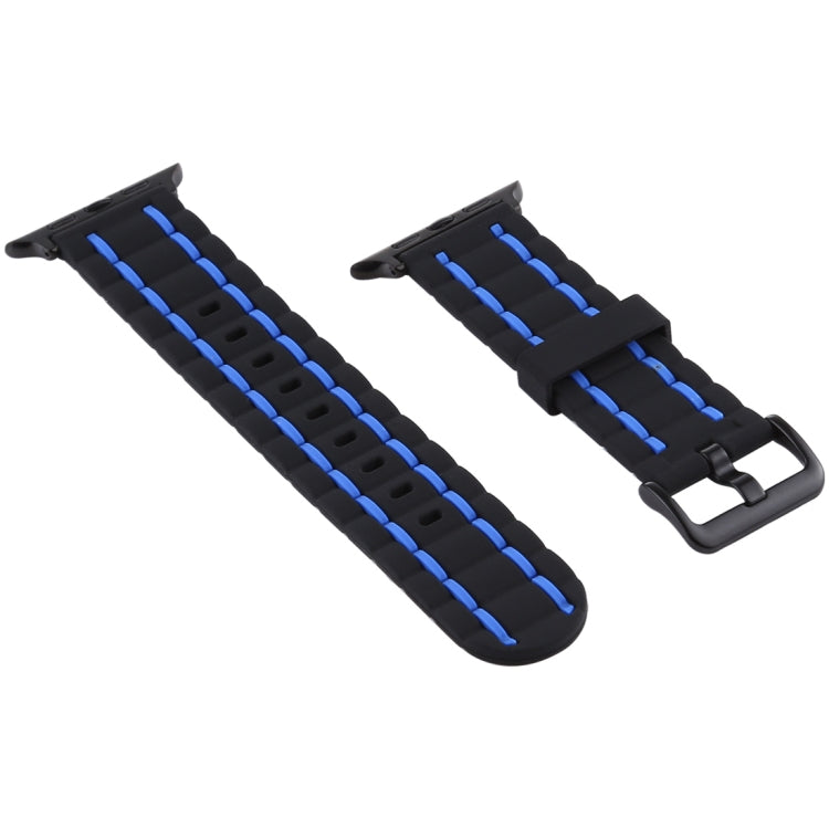 Lisslune | For Apple Watch 5 & 4 44mm / 3 & 2 & 1 42mm Silicone Wave Style Watch Band (Blue)