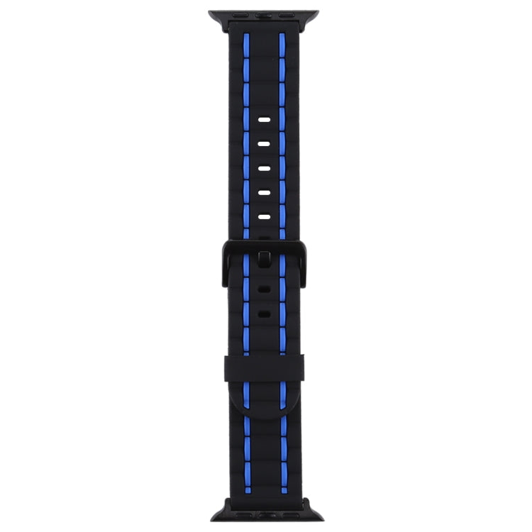 Lisslune | For Apple Watch 5 & 4 44mm / 3 & 2 & 1 42mm Silicone Wave Style Watch Band (Blue)