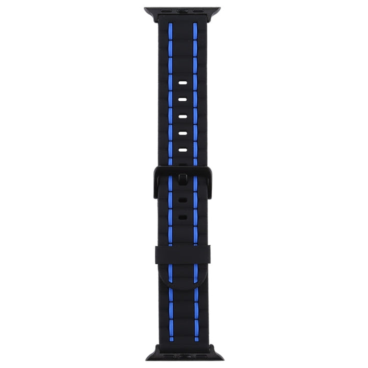 Lisslune | For Apple Watch 5 & 4 44mm / 3 & 2 & 1 42mm Silicone Wave Style Watch Band (Blue)