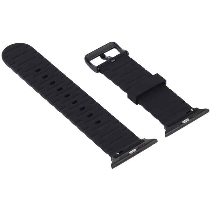 Lisslune | For Apple Watch 5 & 4 44mm / 3 & 2 & 1 42mm Silicone Wave Style Watch Band (Yellow)