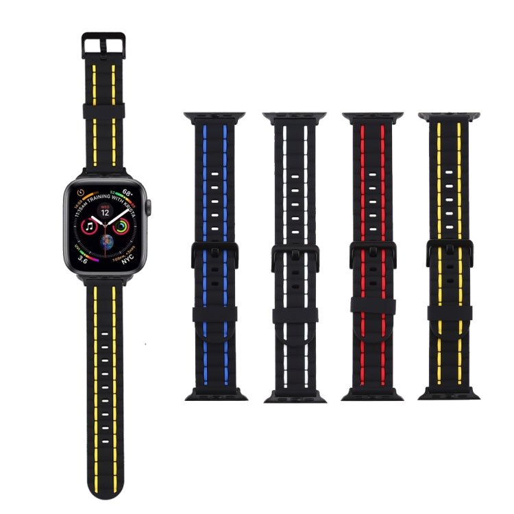 Lisslune | For Apple Watch 5 and 4 44mm / 3 & 2 & 1 42mm Silicone Wave Style Watch Strap (Red)